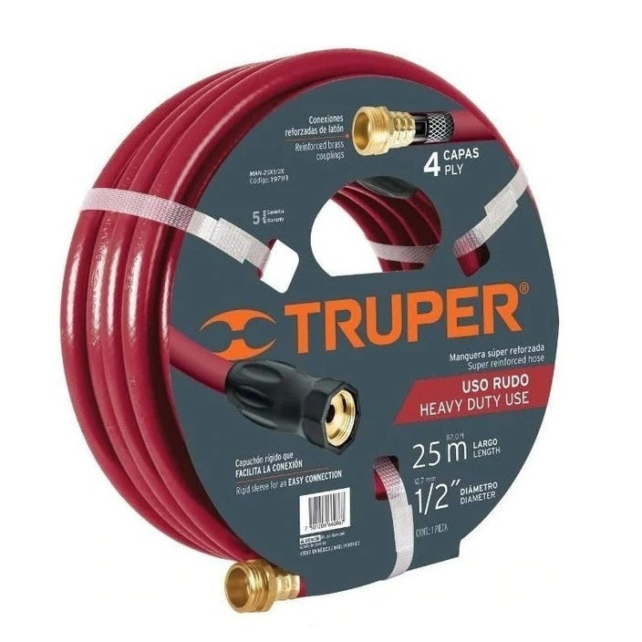 Manguera 25m Uso Rudo Reforzada 12 Truper 19793 Torke 