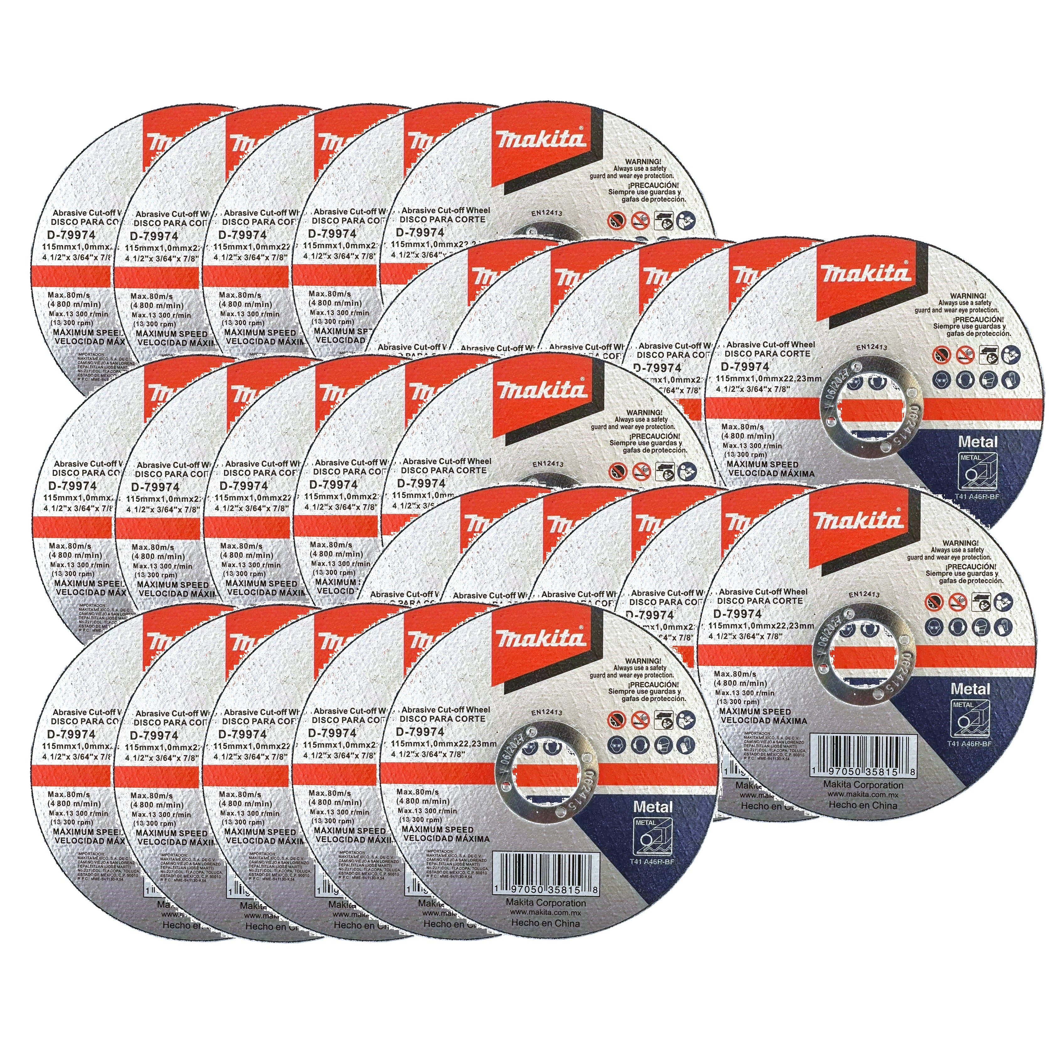 Disco De Corte Metal 4 1/2 115 x 1 Mm 25 Pz D-79974 Makita – Torke
