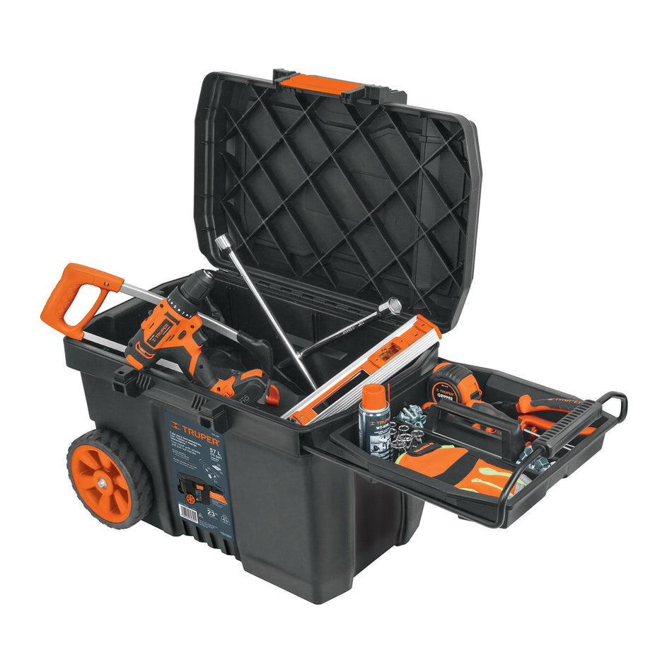 Caja P/ Herramientas con Ruedas y Mango CHP-23R Truper