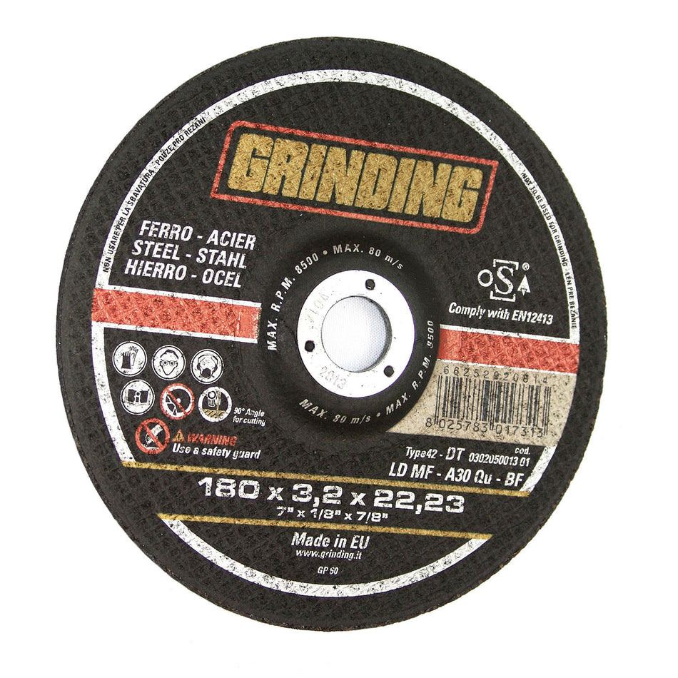 Disco para Corte de Metal 180x3,2x22,23 mm Grinding 5 Pzs
