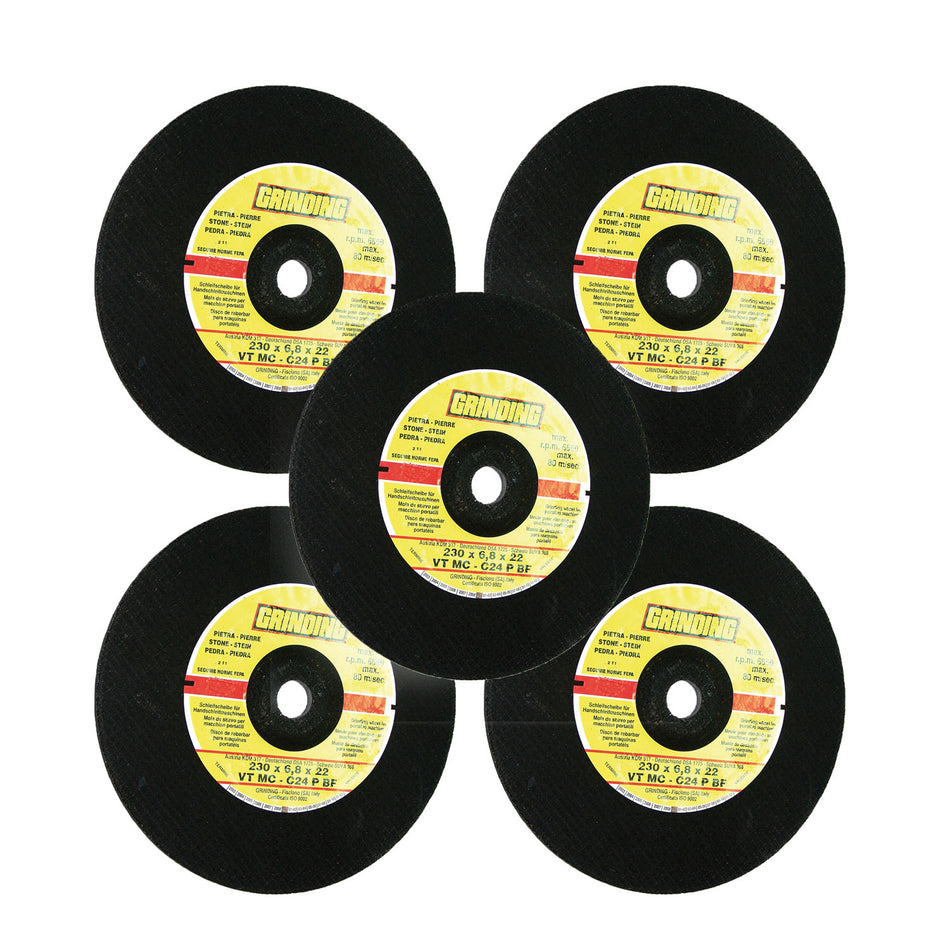 Disco para Corte de Piedra 230 x 6,8 x 22 mm Grinding 5 Pzs