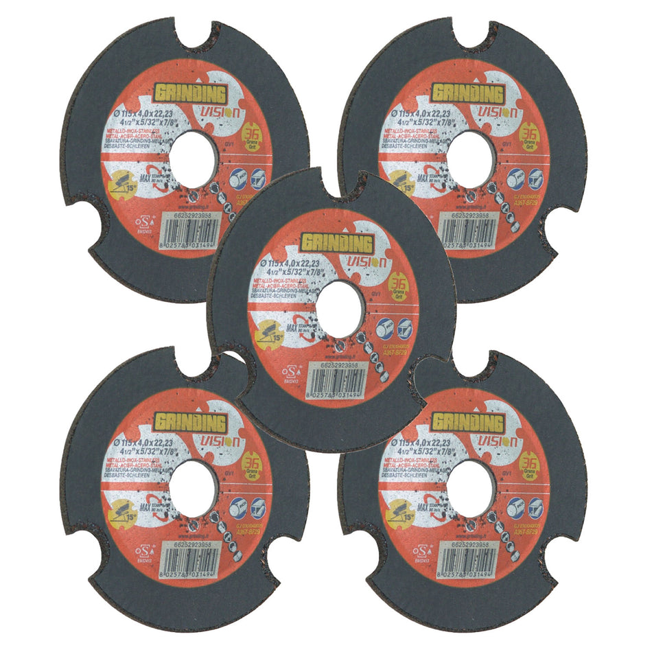 Disco para Corte de Metal 115x4,0x22,23mm Grinding 5 Pzas