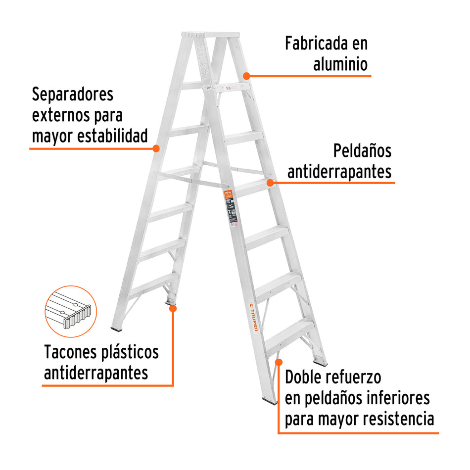 Escalera De Tijera Doble Tipo Ll 6 Escalones 10497 Truper