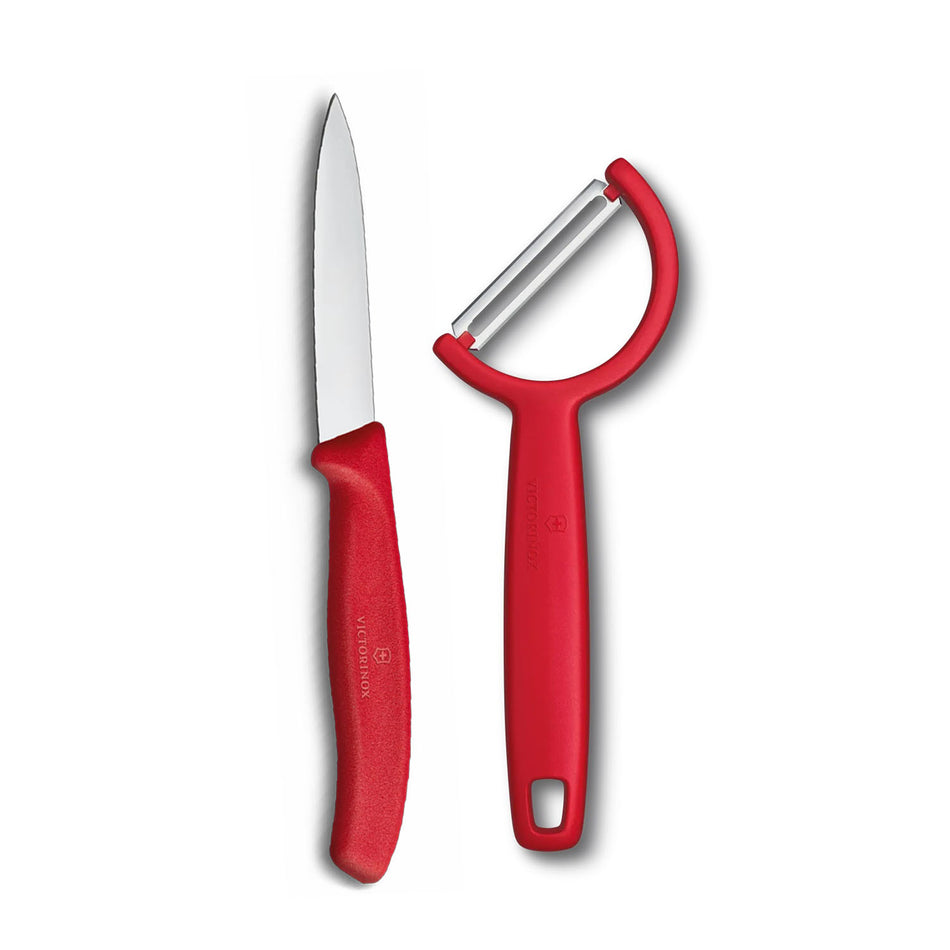 Victorinox Pelapapas Rojo con Cuchillo Verdulero 8 cm
