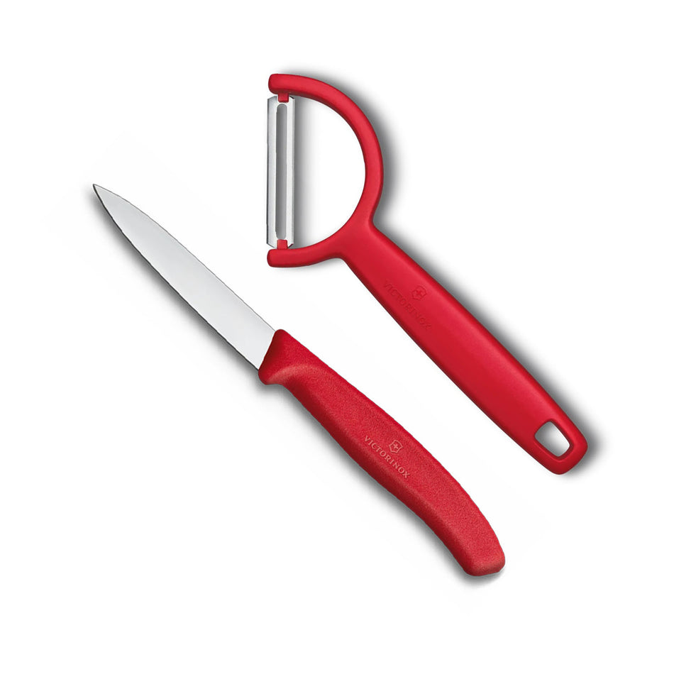 Victorinox Pelapapas Rojo con Cuchillo Verdulero 8 cm