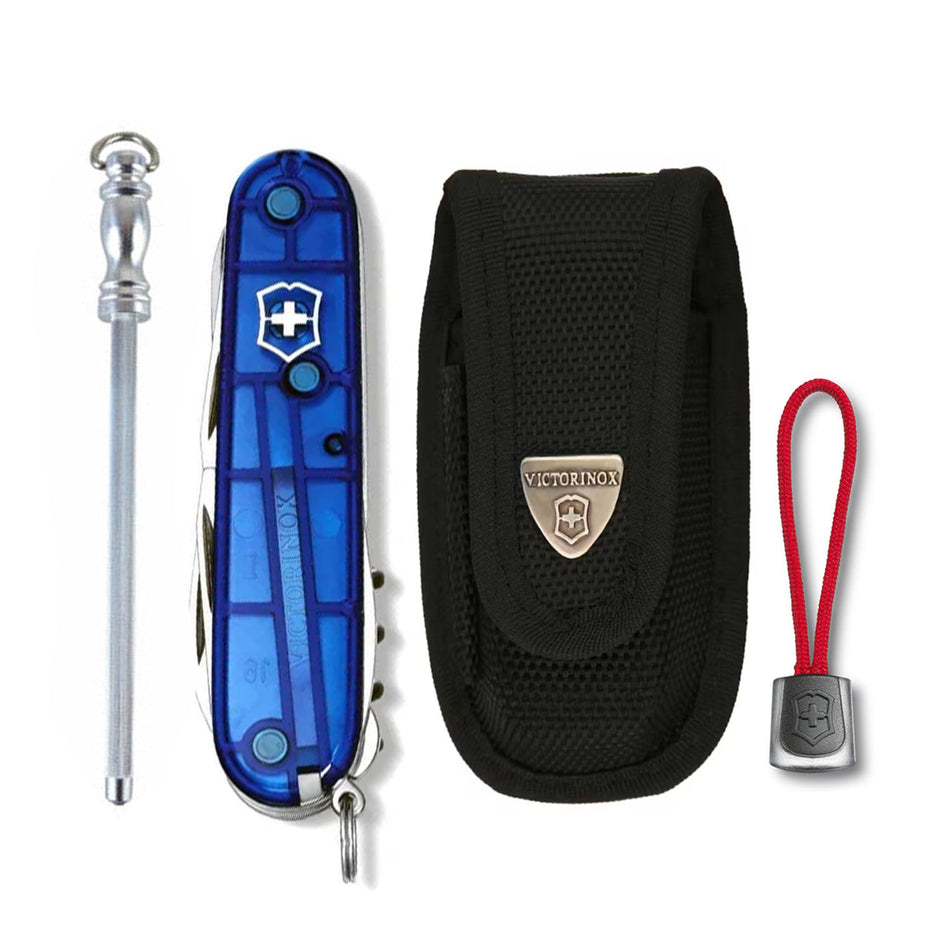 Victorinox Navaja Huntsman Blue Tran. con Kit de Accesorios