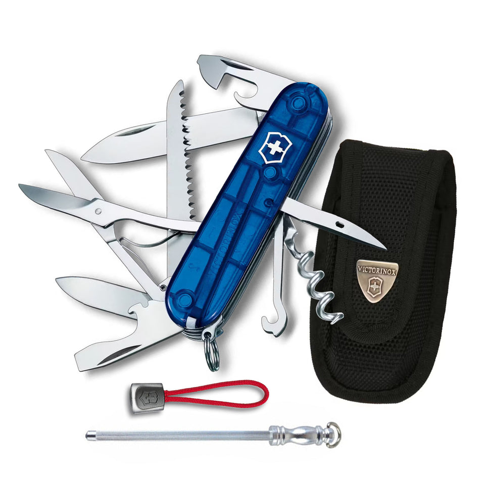 Victorinox Navaja Huntsman Blue Tran. con Kit de Accesorios