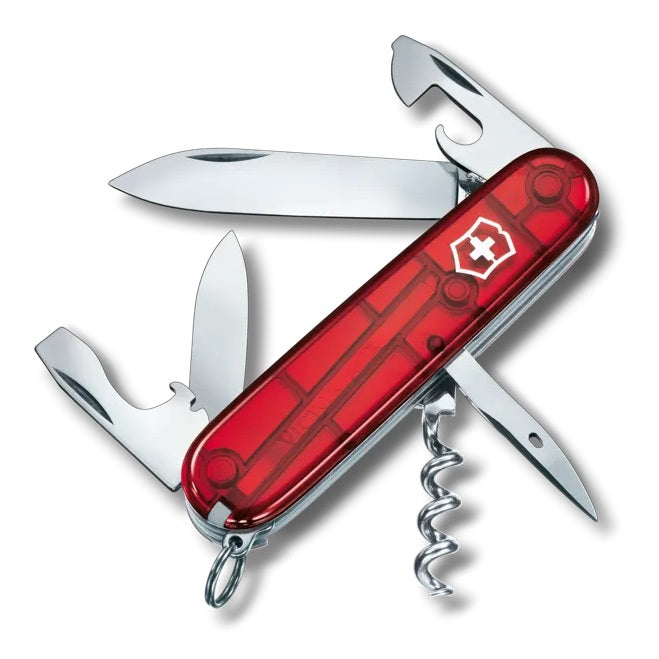Navaja Spartan Rojo Transp. Victorinox Kit Funda Y Cordón