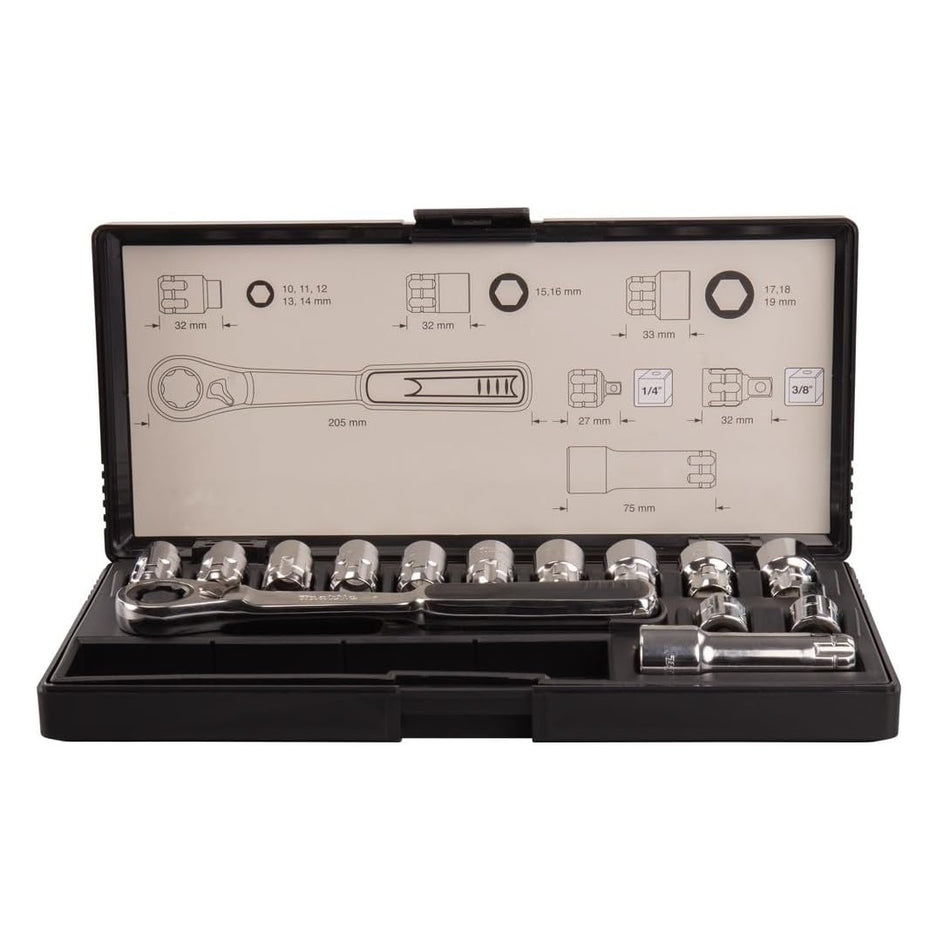 Juego De 14 Pzas Dados Y Matraca B-65595 Makita