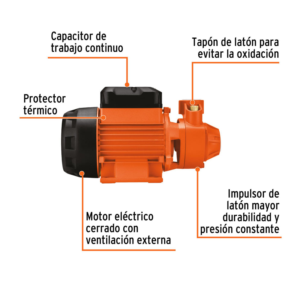 Bomba Electrica Periferica Para Agua 1/2 HP 10068 Truper