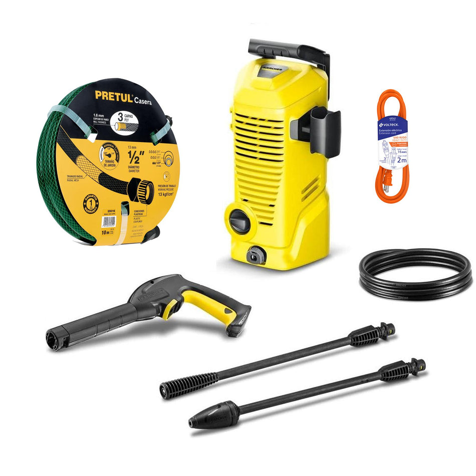 Hidrolavadora Eléctrica 1600psi KarcherK2 Kit Manguera/Ext