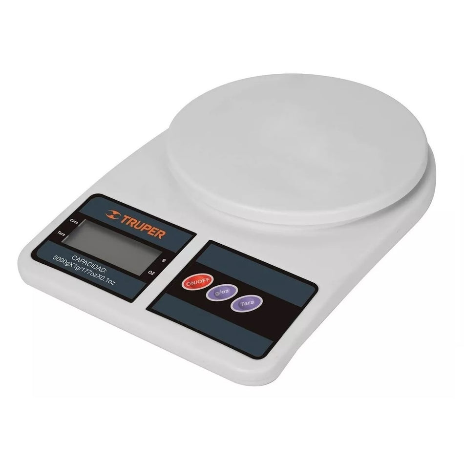 Báscula Digital Base Plástica Para Cocina 5kg Truper 15161