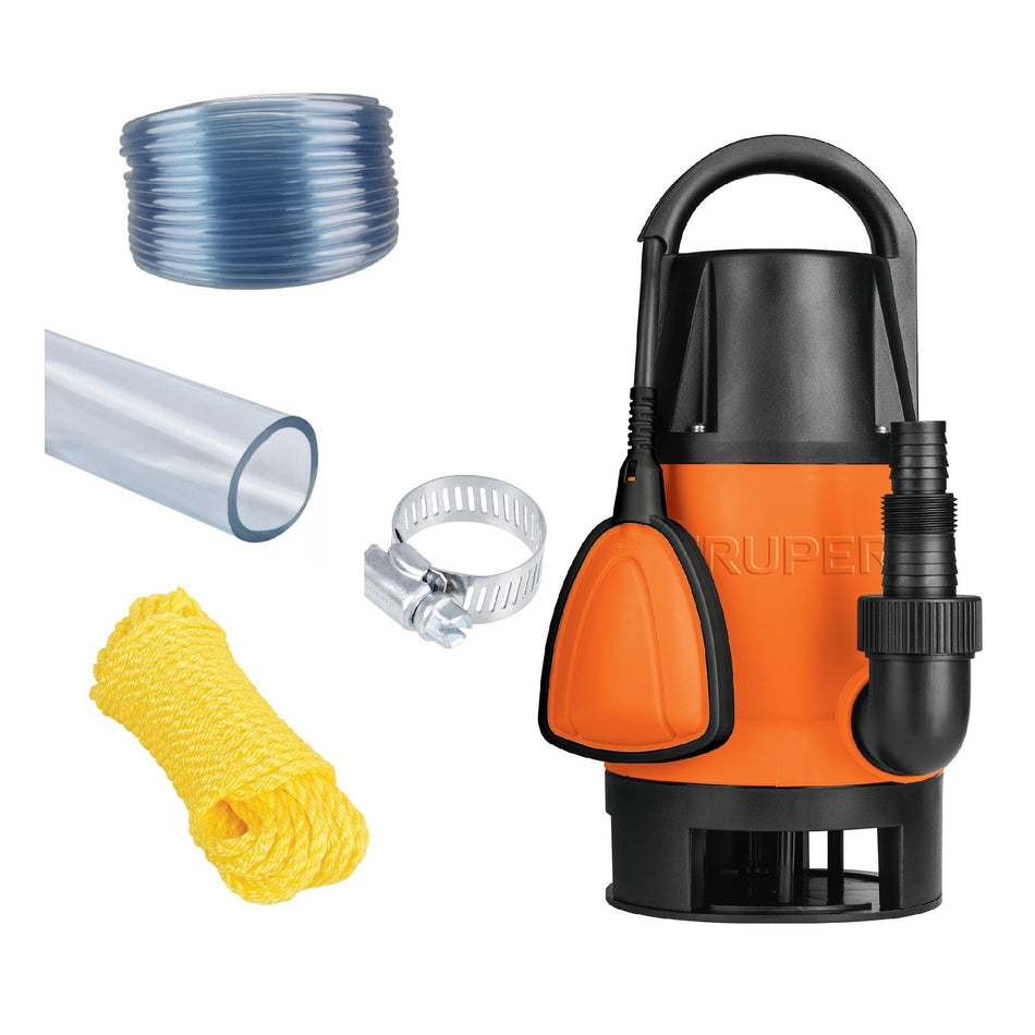 Bomba Sumergible 1-1/2 HP Agua Sucia Truper Equipada