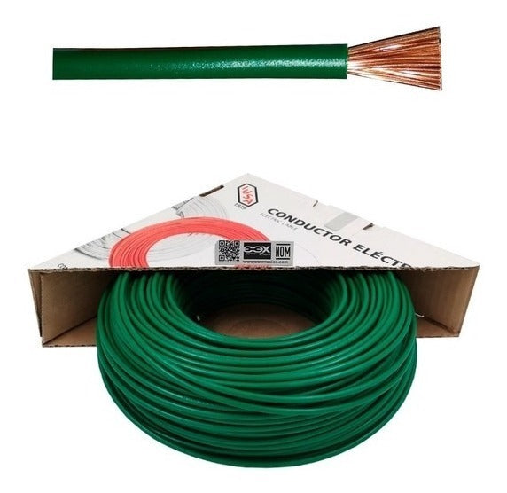 Cable Cal 8 Iusa Thw Rollo 100 Mts Verde