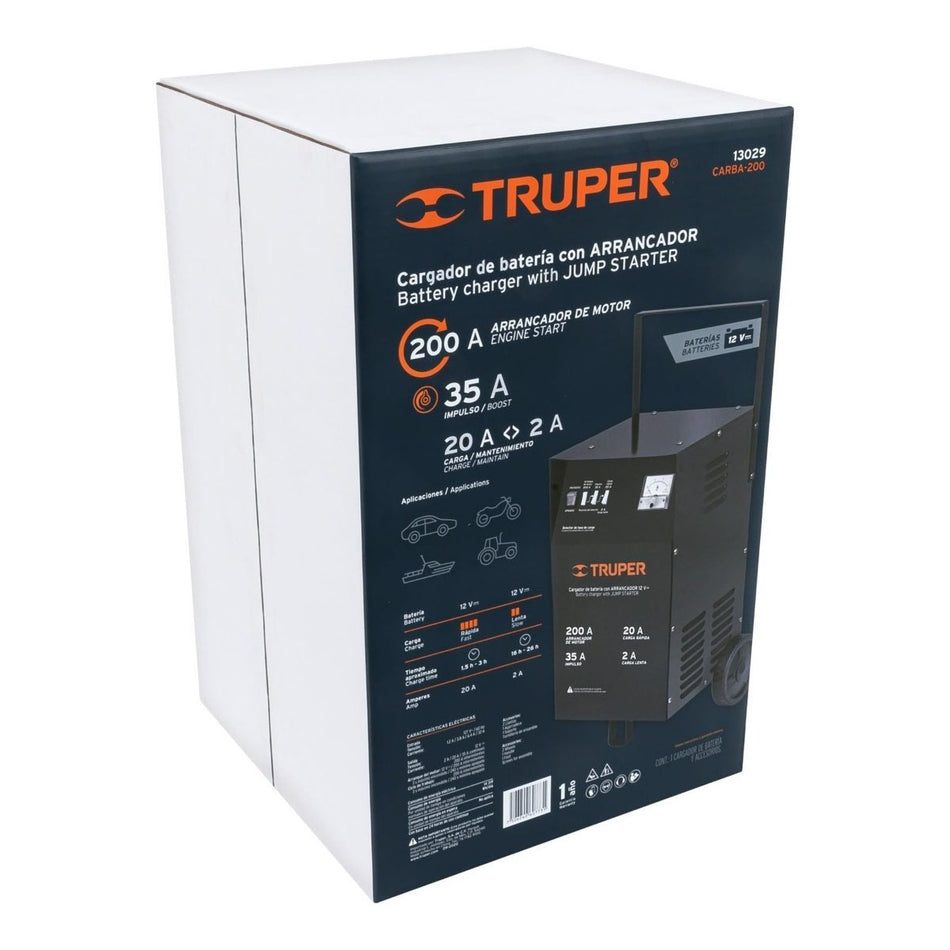 Cargador Arrancador De Baterías Con Ruedas 12 V 200 A Truper 13029