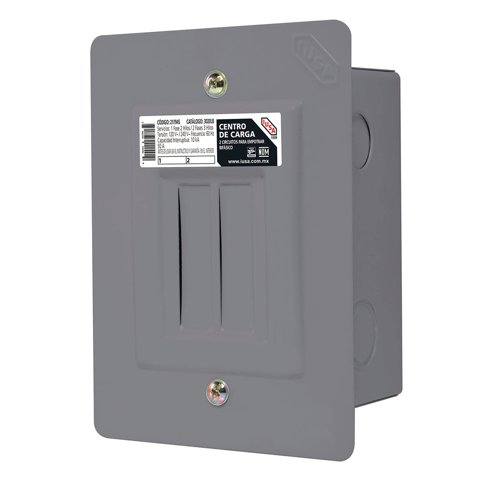 Centro de Carga Bifásico 2 Pastillas 50A Iusa 217945 – Torke