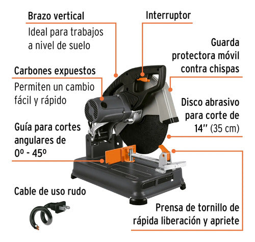 Cortadora De Metales 14'  Industrial 2200 W Truper 17733