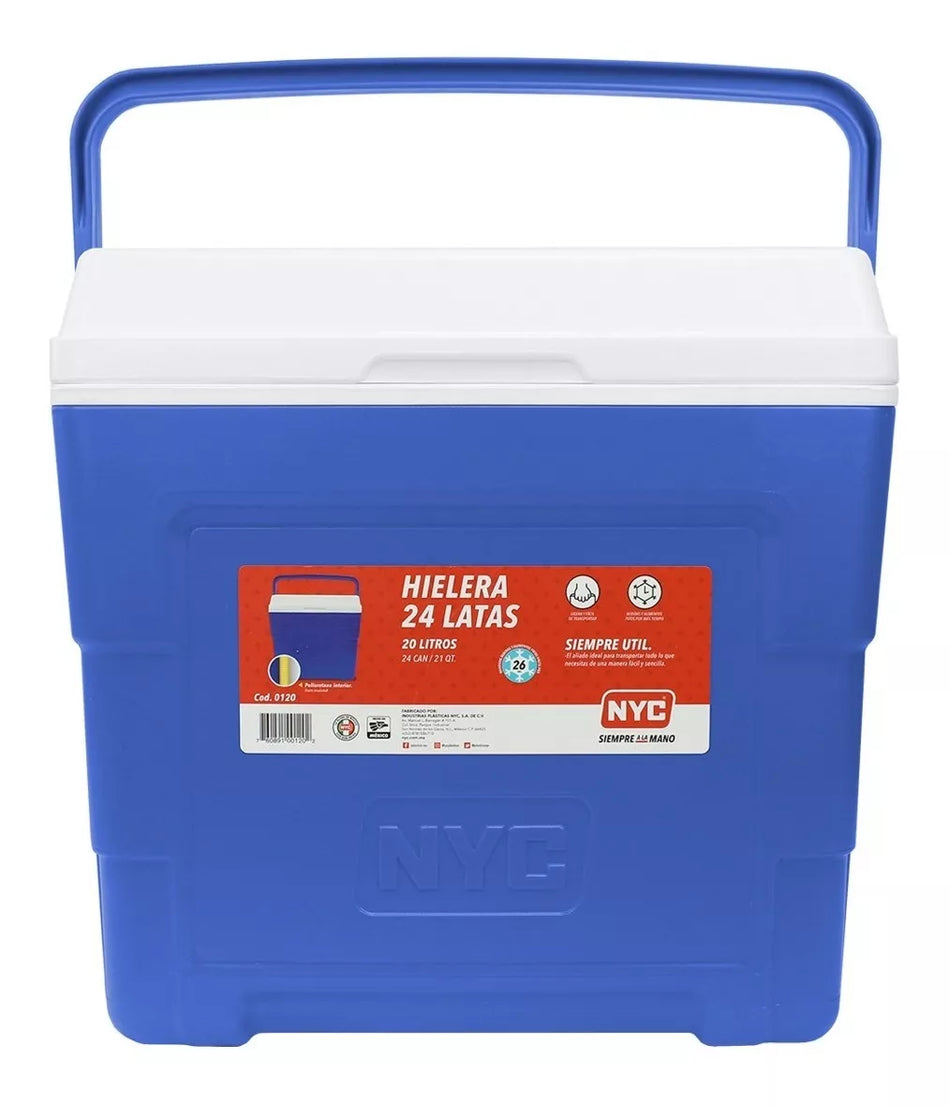 Hielera 24 Latas 20l Nyc De 21 Qts Cooler Azul