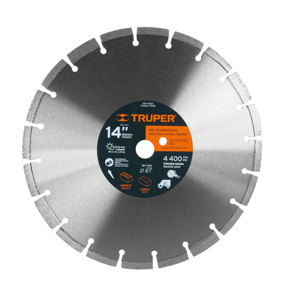 Disco de Diamante de 14″ Para Concreto 12548 Truper