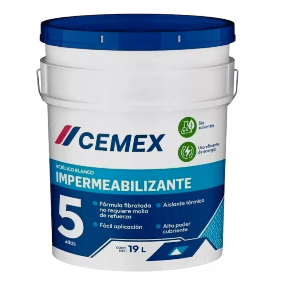 Impermeabilizante Acrílico Blanco 5 Años 19 L Cemex