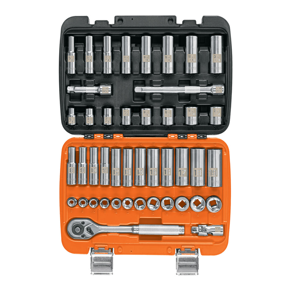 Juego De 45 Herramientas Cuadro 3/8″ Std y Mm 102410 Truper