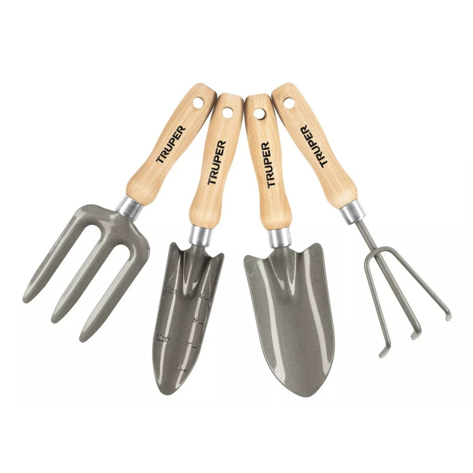 Juego De 4 Herramientas Para Jardín Mangos De 6″ 15030