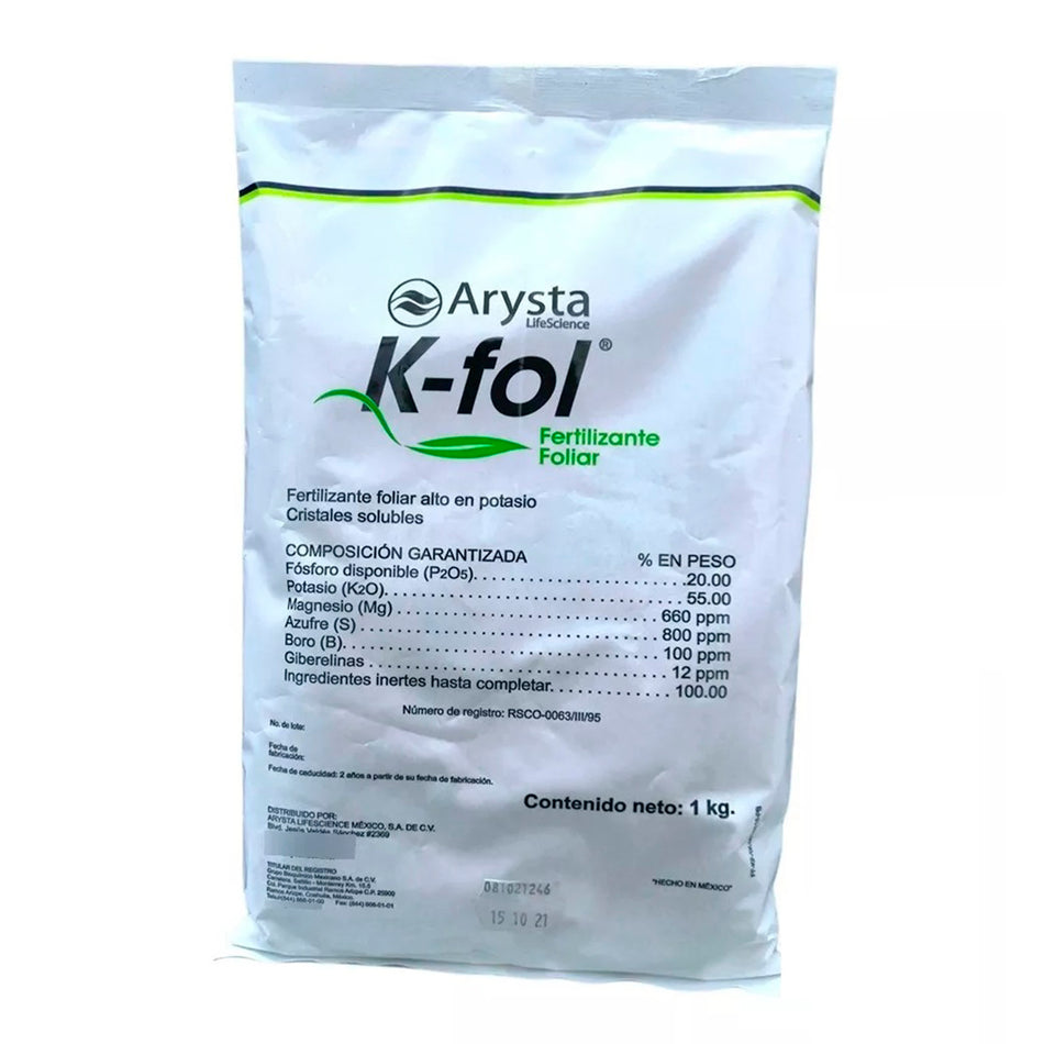 K Fol Engordador de Fruto Alto Porcentaje en Potasio 1 Kg