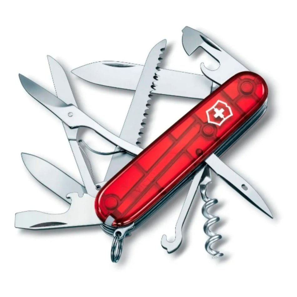 Navaja Victorinox Huntsman Con 15 Usos Rojo Transparente