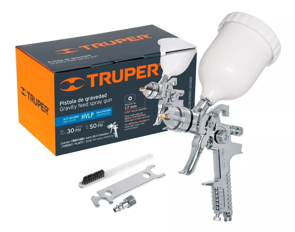 Pistola Pintar Gravedad Viscosidad Media Tob. 1.7 Mm Truper 12129 – Torke