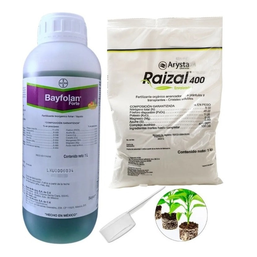 Raizal 400 Enraizador 1kg   +   Bayfolan Forte 1 Litro Pack