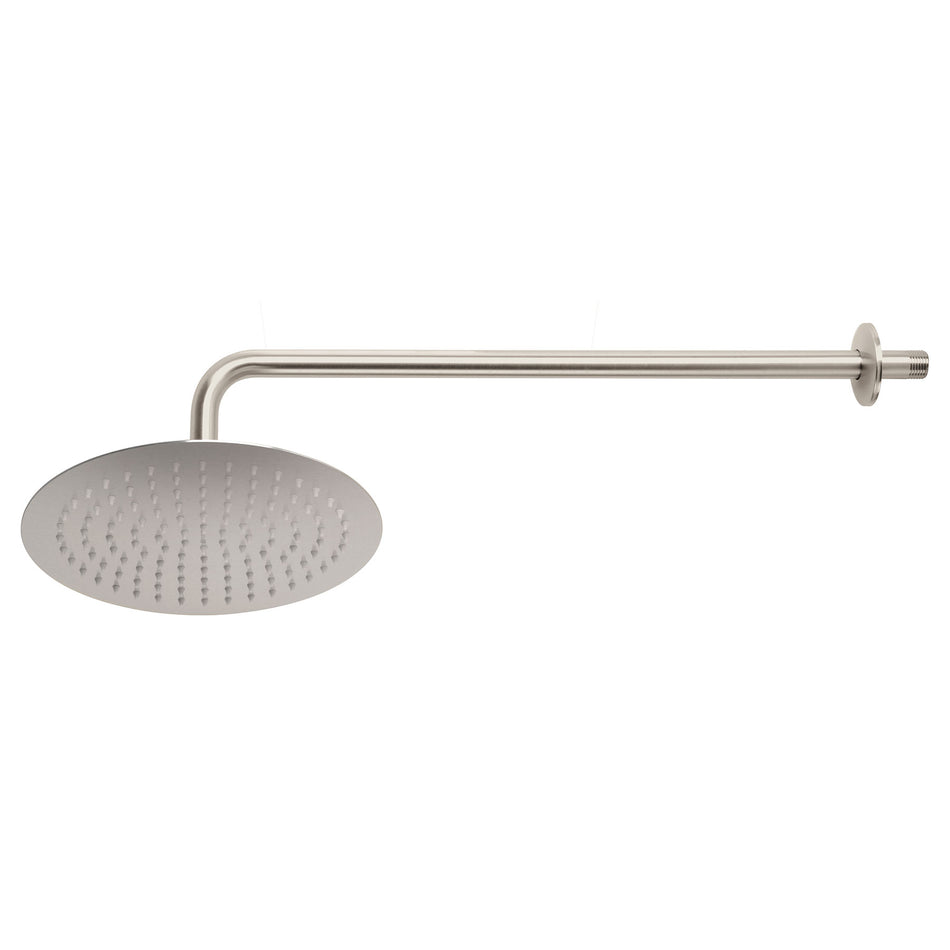 Regadera Satín 10″ Plato Redondo Con Brazo 45078 Foset