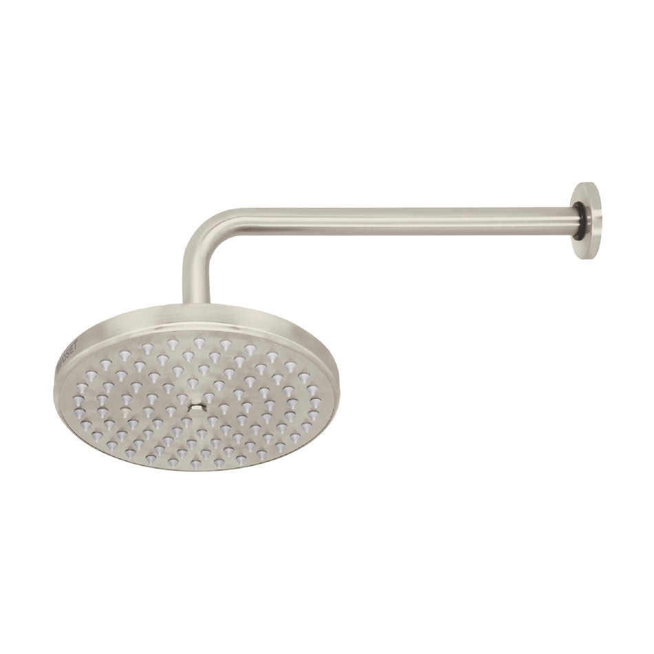 Regadera Satín 8″ Plato Redondo Con Brazo 45577 Foset