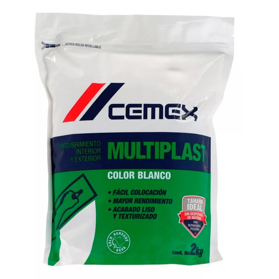 Resanador Multiplast Blanco Interior Exterior 2kg Cemex