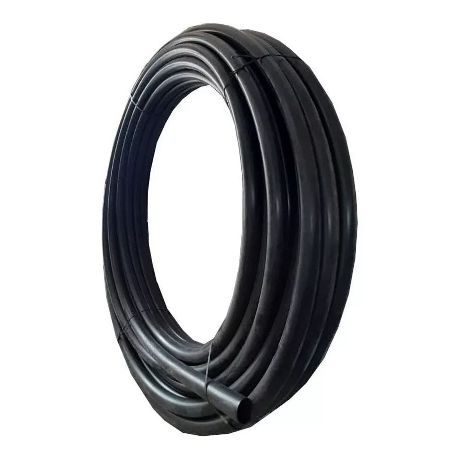 Rollo Poliducto Negro Agrícola 1 1/2 Pul. Media 50mts