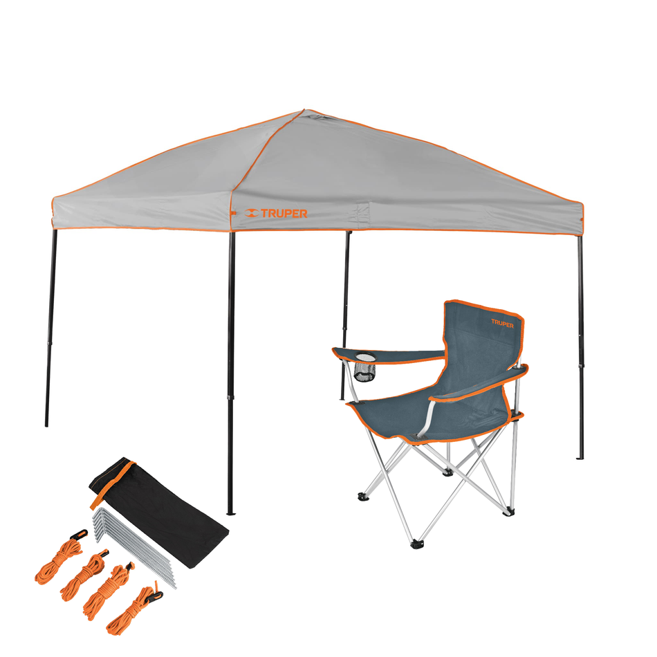 Toldo Plegable 3x3 M Con Silla Plegable Truper