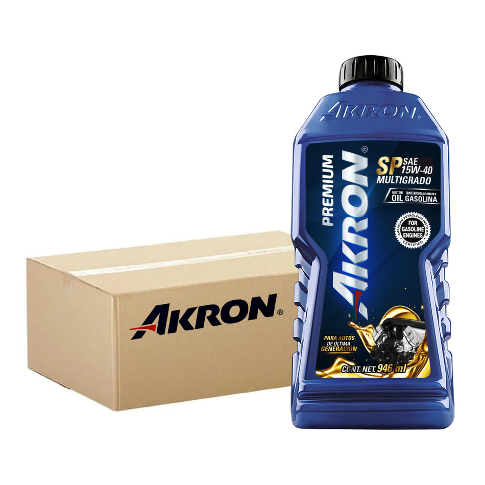 Aceite para Motor Premium SP 15W-40 946 ml 12 pzs Akron
