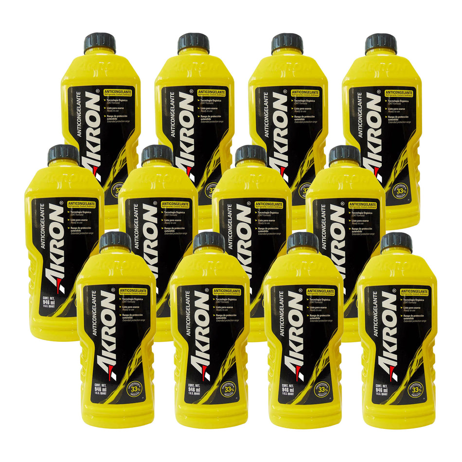 Anticongelante Para Auto Listo Uso 946 ml Akron 12 pzs