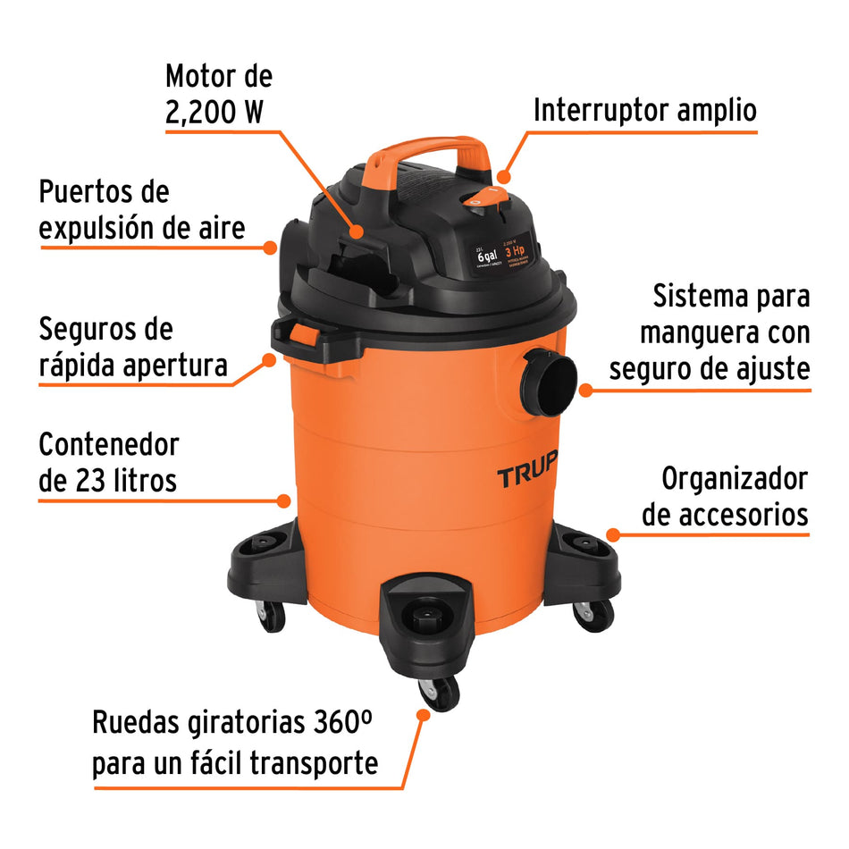 Aspiradora De 6 Galones Truper 12092