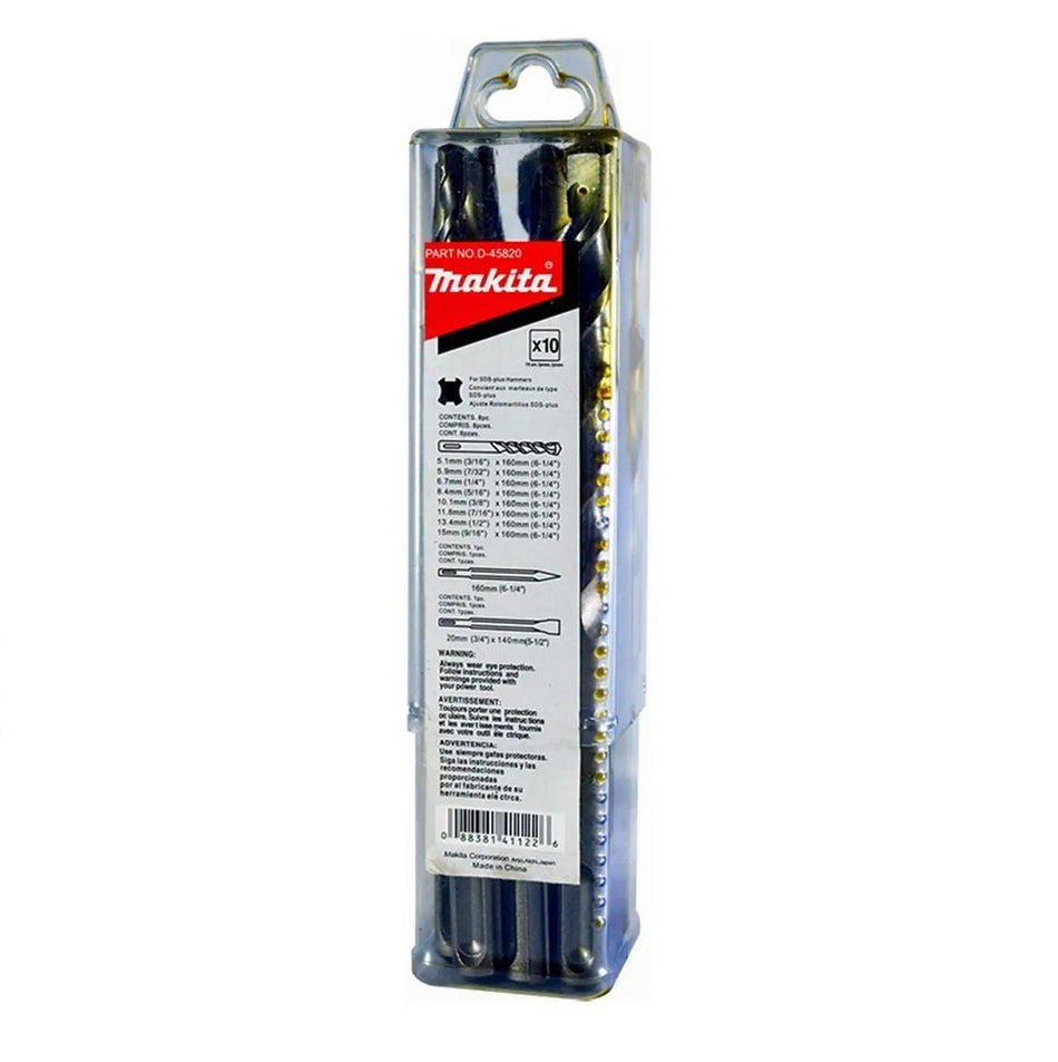 Juego de Brocas y Cincel Para Construccion D-45820 Makita