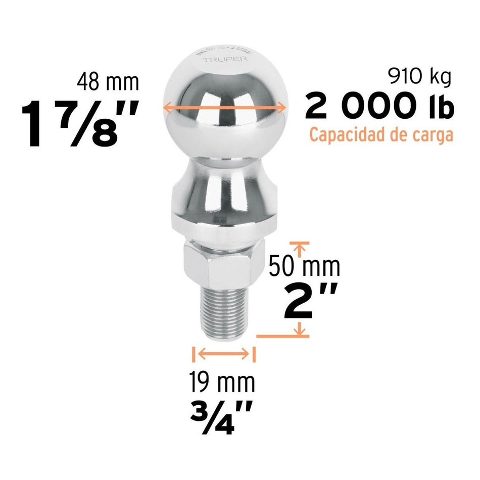 Bola De Arrastre Capacidad 2000 Lb Truper 44441 – Torke