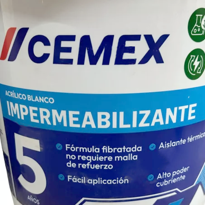 Impermeabilizante Acrílico Blanco 5 Años 3.8 L Cemex