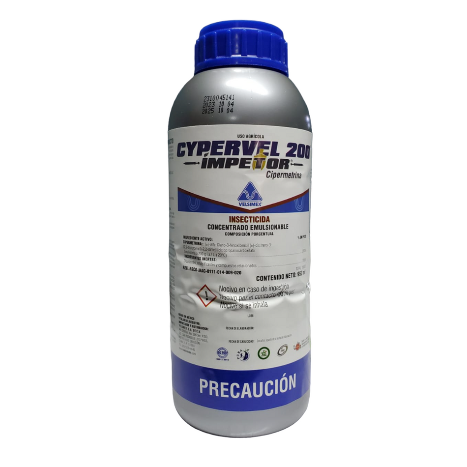 Insecticida Cypervel 200 Impetor Chinches Y Gusanos 1 L