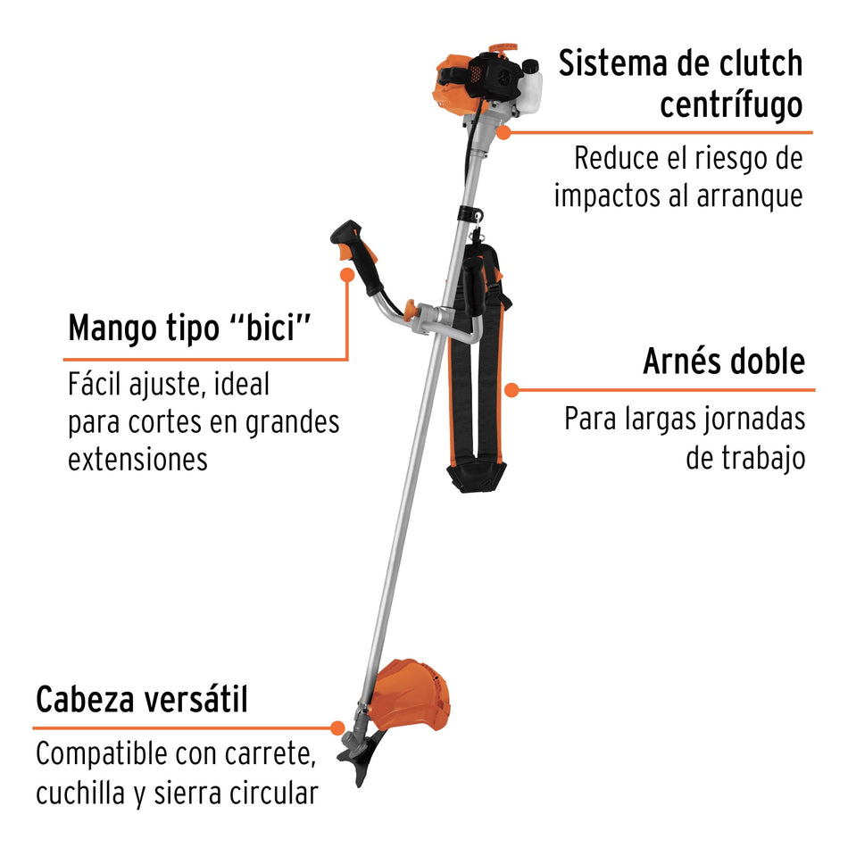 Desmalezadora A Gasolina 33 Cc Mango 18' Truper 11029