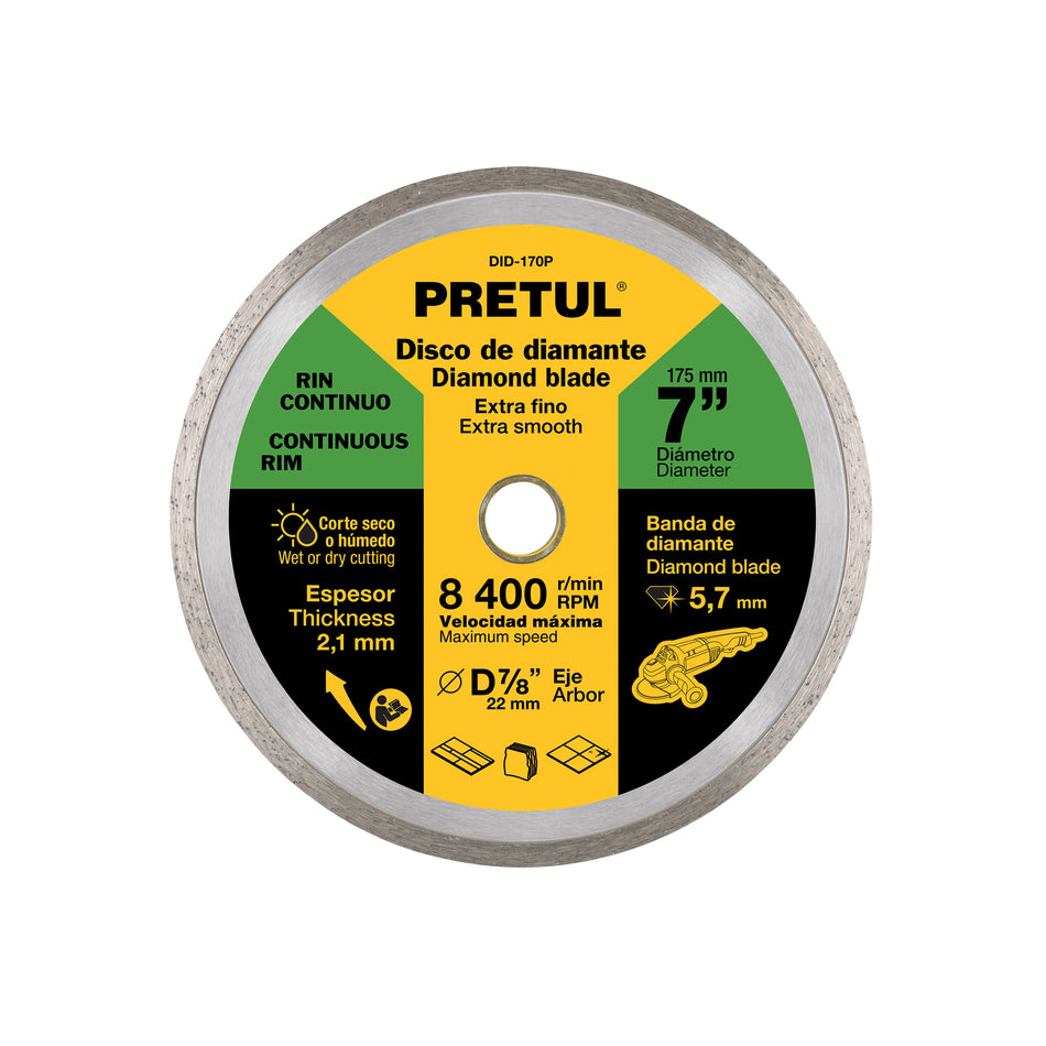 Disco Diamante 7″ x 2.1 mm Rin Continuo 21000 Pretul
