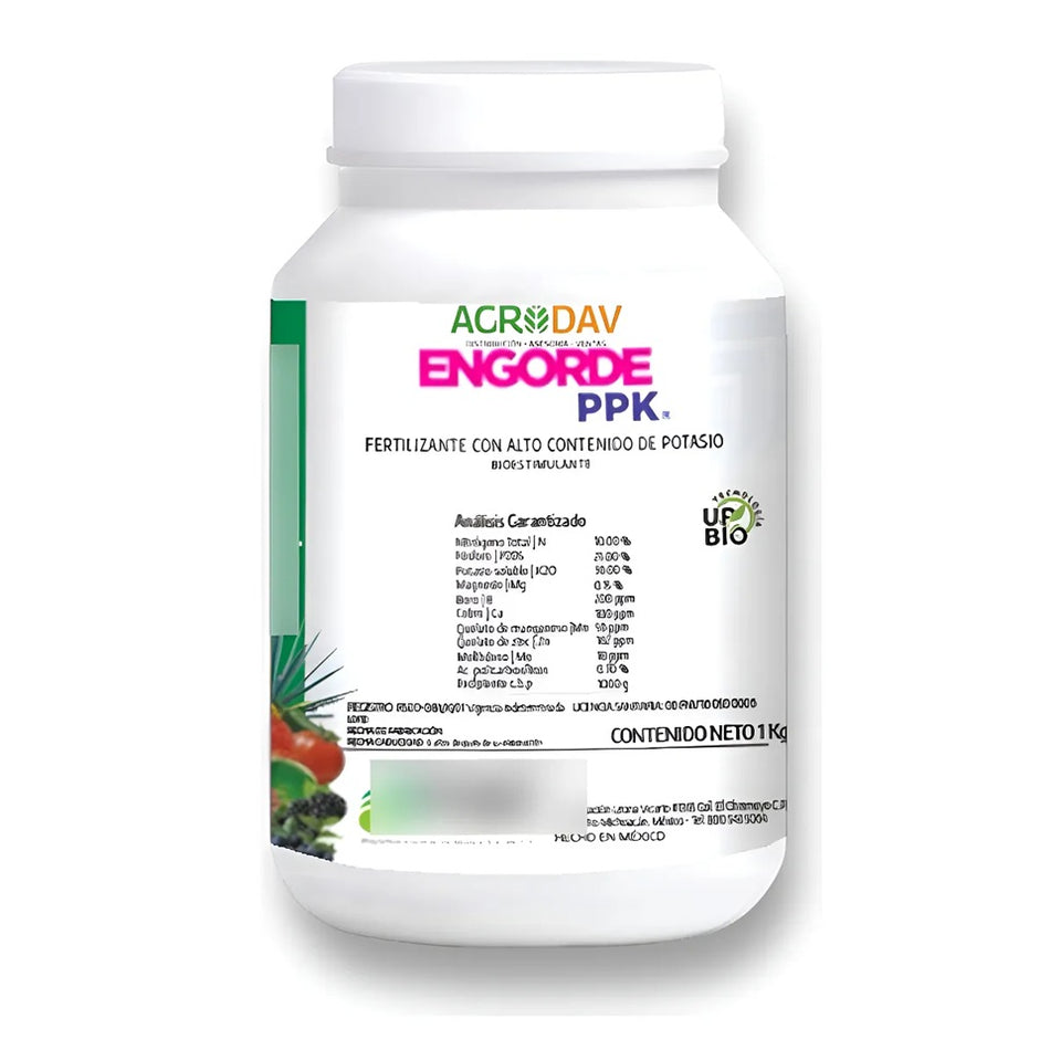 Engorde PPK Nutriente Potasio Llenador De Fruto 1 Kg