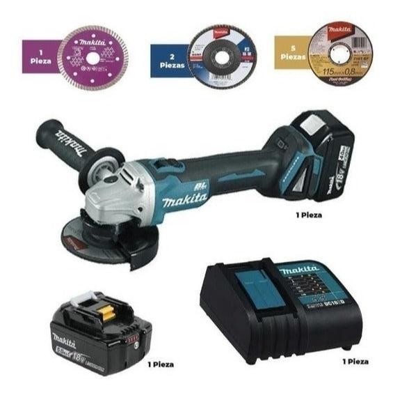 Esmeriladora Inalámbrica Brushless 4-1/2 Makita Dga456