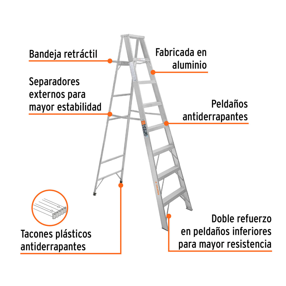 Escalera De Tijera Tipo ll 7 peldaños 10460 Truper