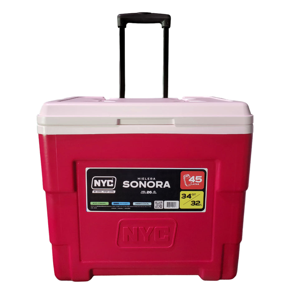 Hielera 45 latas 32 L Nyc de 34qt Sonora Roja
