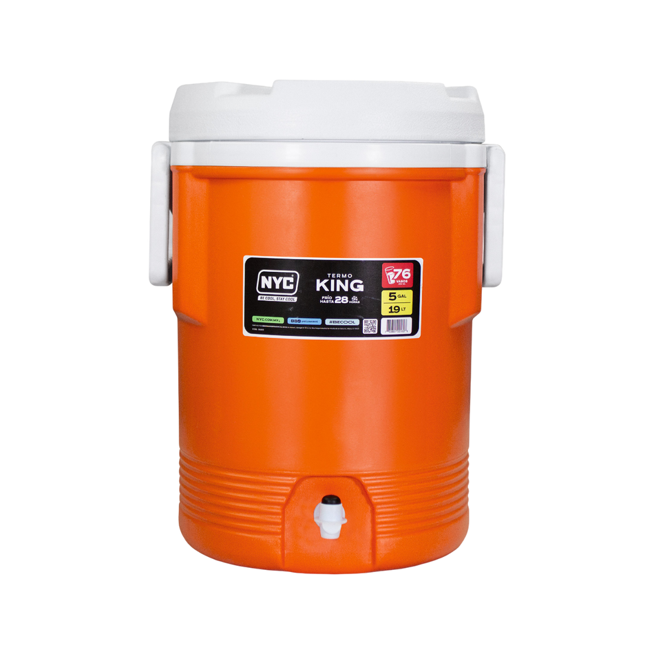 Termo King Naranja 5 Galones 19 litros 0160 NYC