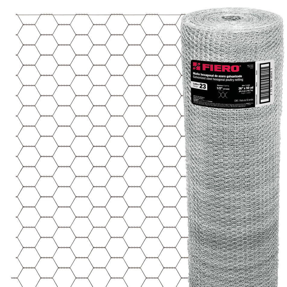 Rollo Malla Hexagonal 0.90x45 M Cal.23 13mm 44655 Fiero